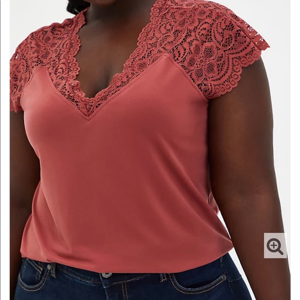 Torrid Size 4 Dusty Rose Lace Blouse